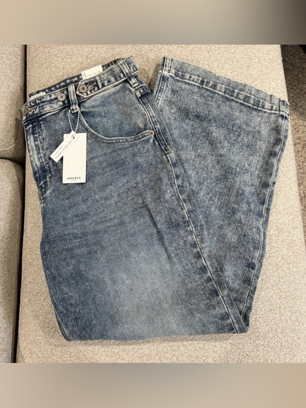 Artemis Vintage Adjustable Waistband High Rise Baggy Jeans NWT